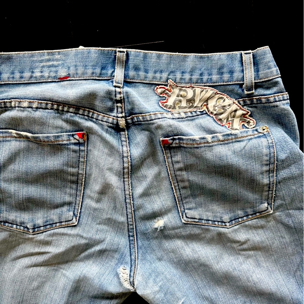 RVCA Mens Light Blue Straight Jean - Button Fly - Picture 3 of 6